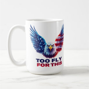 Taza De Café Demasiado genial para esta águila patriótica bande