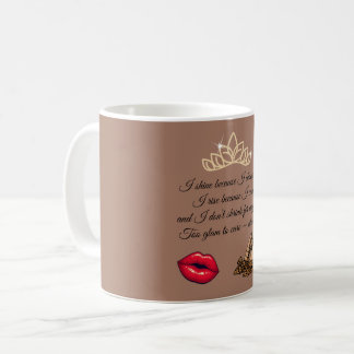 Taza De Café Demasiado Glam para Preocuparse – Frase Chic