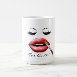 Taza De Café ¡Demasiado lindo!  Labios Y Eyelashes Café Mug