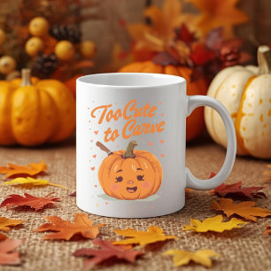 Taza De Café Demasiado lindo para tallar - Adorable calabaza de