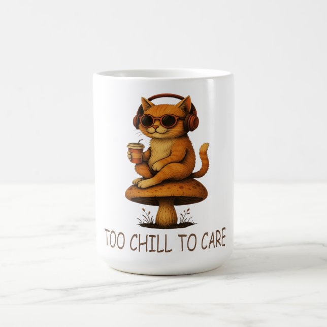 Taza De Café Demasiado malo para preocuparse - Gato bajo-fierro (Centro)