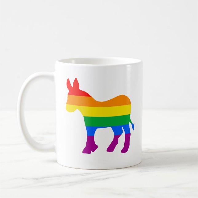 Taza De Café Demócrata arco iris (Izquierda)