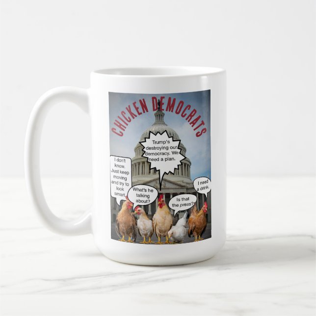 Taza De Café Demócratas de pollo en el Capitolio construyendo d (Izquierda)
