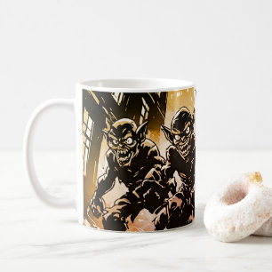 Taza De Café Demonios duendes arruinaron el estilo gráfico retr
