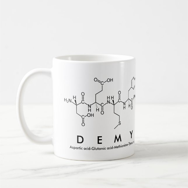 Taza De Café Demy peptide nombre mug (Izquierda)