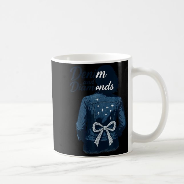 Taza De Café Denim And Diamonds Bow Ladies Girls Jeans Women  (Derecha)
