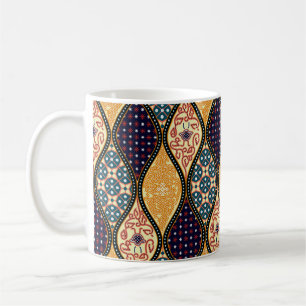 Taza De Café Denim Blue Art Nouveau: sin foco