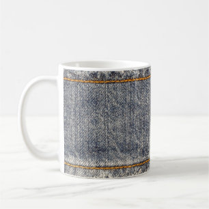 Taza De Café Denim Blue Jeans: Parche doble Casual