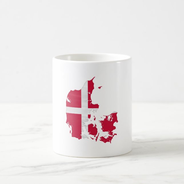 Taza De Café Denmark flag and map (Centro)