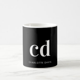 Taza De Café Denominación en negrita de las iniciales en monogr