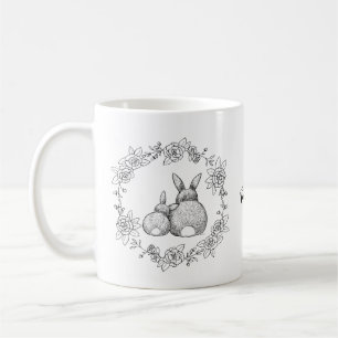 Taza De Café Denominación personalizada monocroma del dibujo de