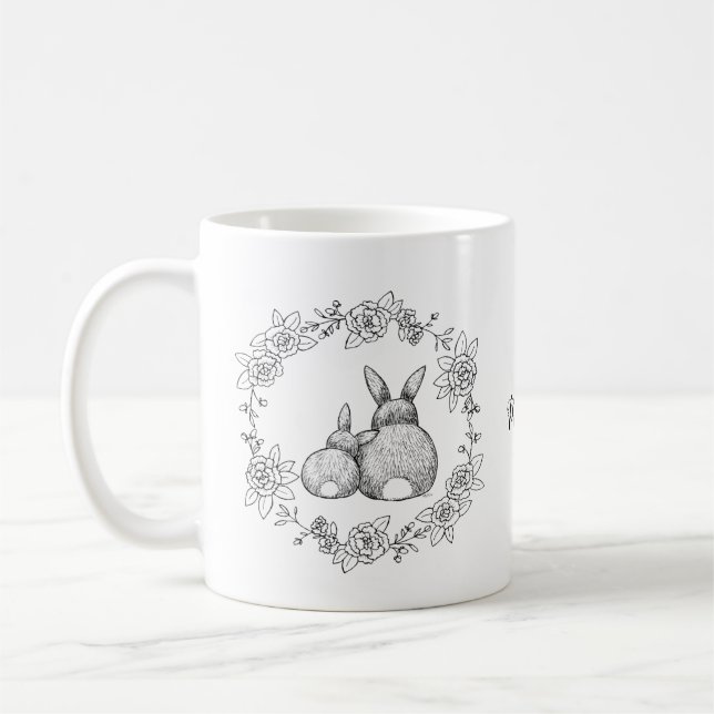 Taza De Café Denominación personalizada monocroma del dibujo de (Izquierda)