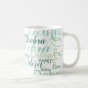 Taza De Café Denominación repetitiva Patrón verde tipográfico