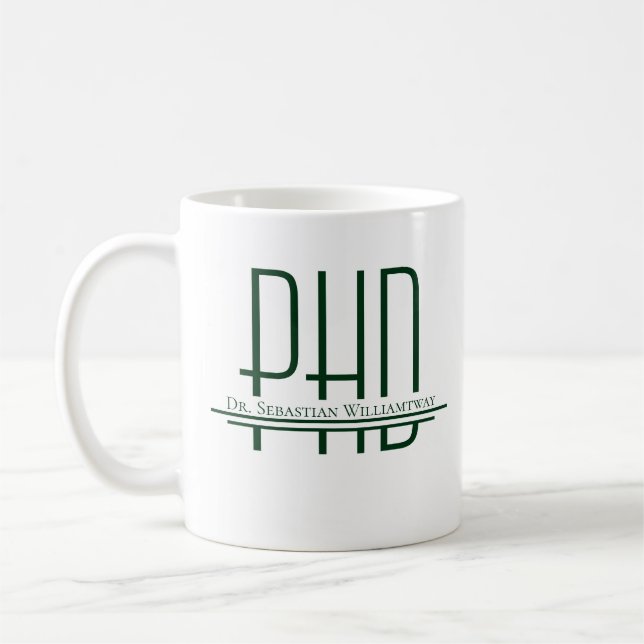 Taza De Café Denominación verde PhD (Izquierda)