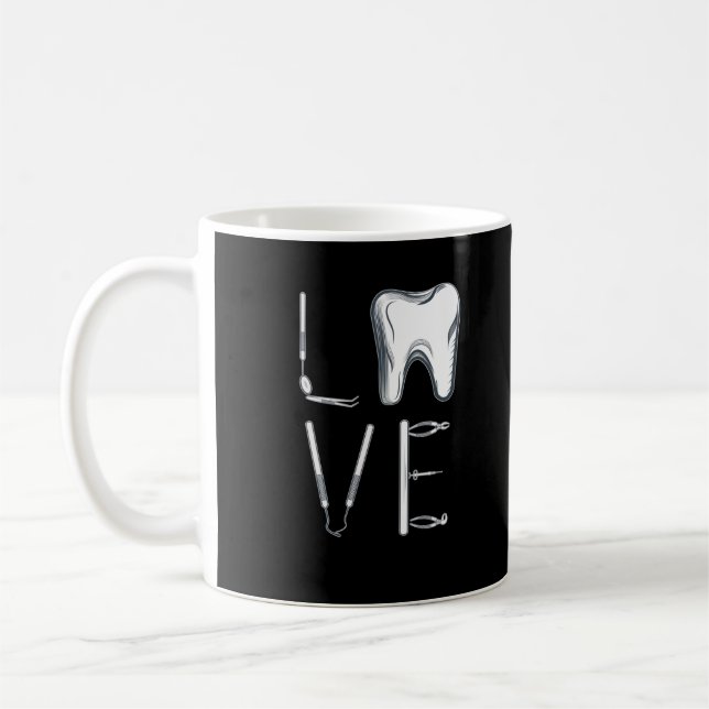 Taza De Café Dental Love Dentistry Tools Dentist (Izquierda)