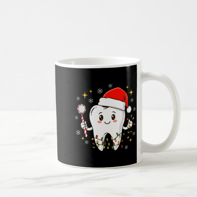 Taza De Café Dentist Christmas Teeth Xmas Lights Funny Dental S (Derecha)