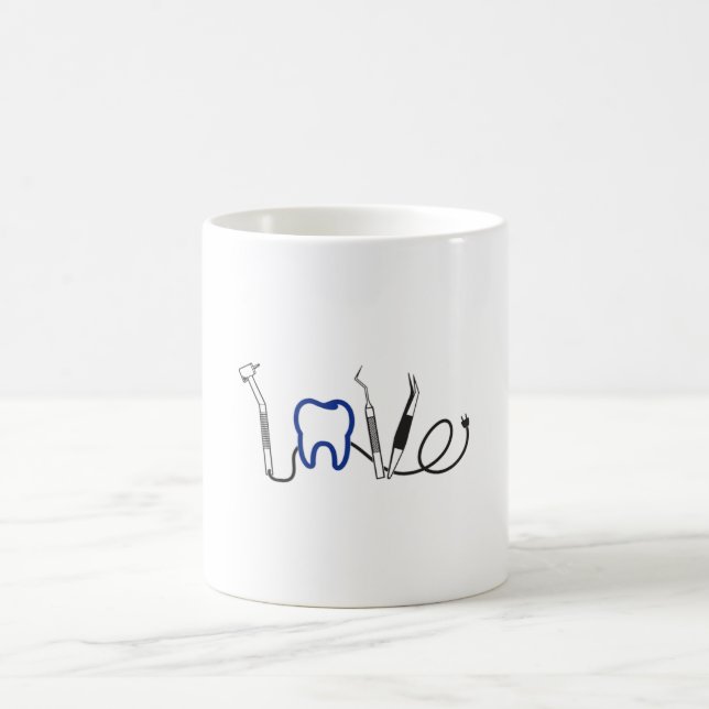 Taza De Café Dentist Teeth Amor dental Diente Amor Diente Graci (Centro)