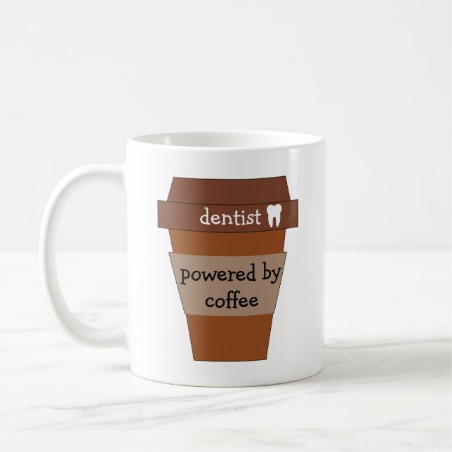 Taza De Café Dentista Alimentado Por El Café (Izquierda)