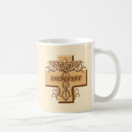 Taza De Café Dentista Cruz Caduceo