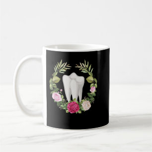 Taza De Café Dentista dental floral Técnico dental médico