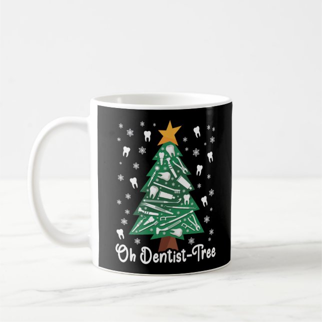 Taza De Café Dentista Dental Ohh Dentist - Árbol de Navidad (Izquierda)