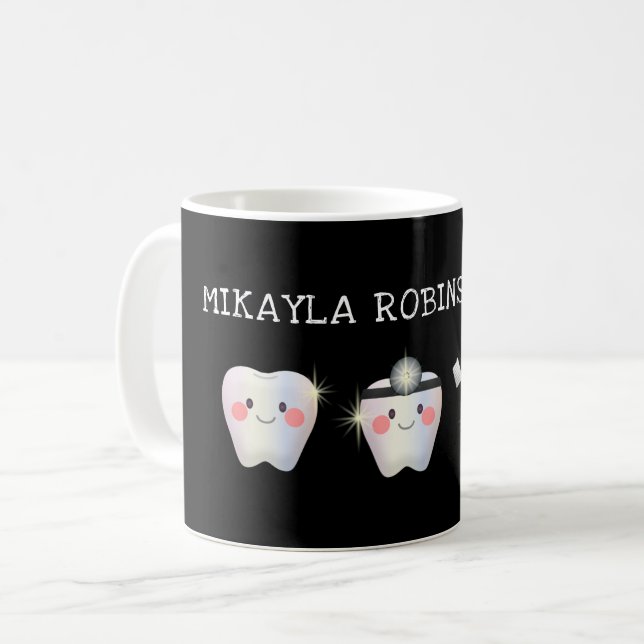 Taza De Café Dentista divertida de los dientes blancos   (Anverso izquierdo)