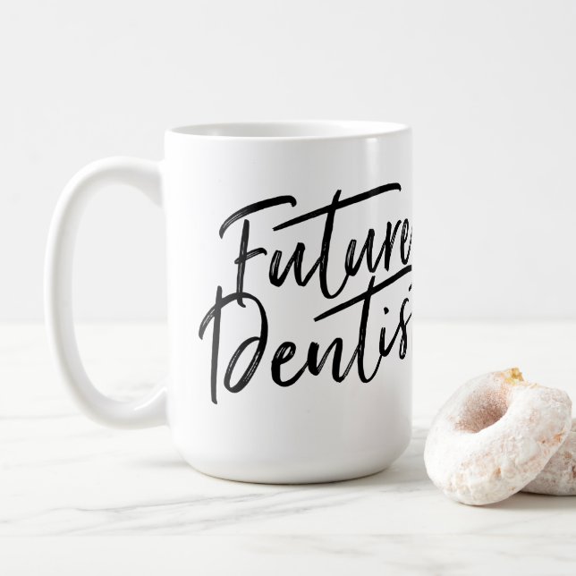 Taza De Café Dentista futuro manuscrito (Con donut)