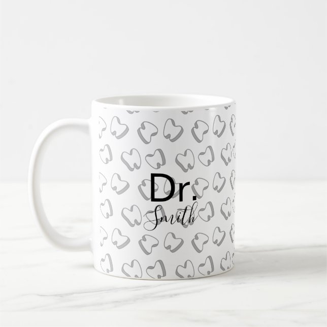 Taza De Café Dentista higiénico ayudante dental con diente (Izquierda)