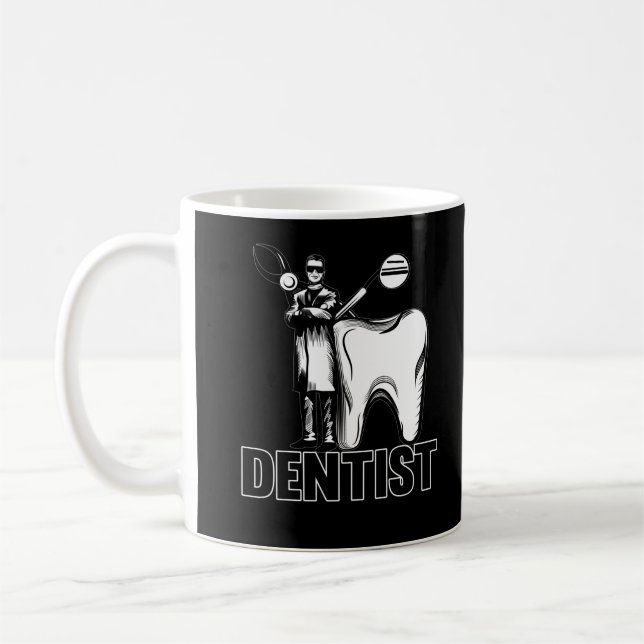 Taza De Café Dentista Papá Dental Padre Odontología (Izquierda)