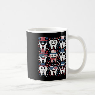 Taza De Café Dentistas Patrióticos Sonríen Gracioso 4 De Julio