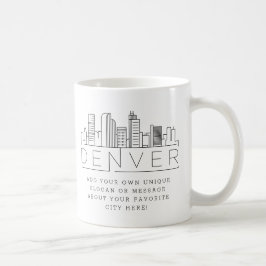 Taza De Café Denver, Línea estilizada de Colorado| Lema Persona