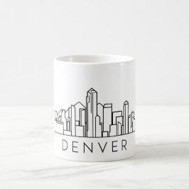 Taza De Café Denver Skyline - Diseño Cityscape