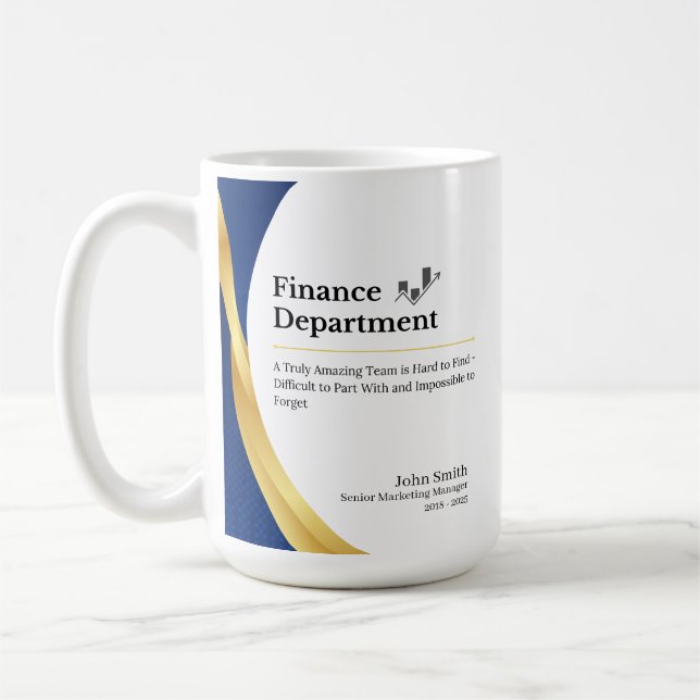 Taza De Café Departamento de Finanzas Personalizado (Izquierda)