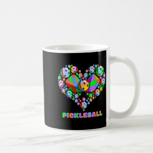 Taza De Café Deporte de paleta de pickleball amor corazón diver