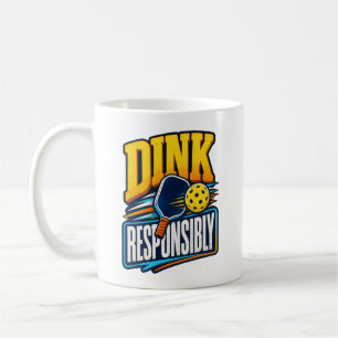 Taza De Café Deporte de Pickleball Retro con Dink Responsableme