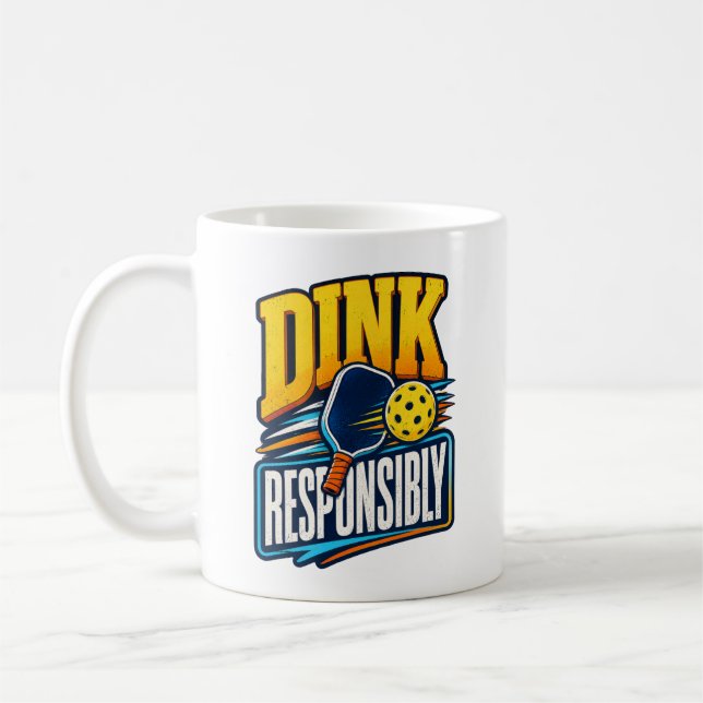 Taza De Café Deporte de Pickleball Retro con Dink Responsableme (Izquierda)
