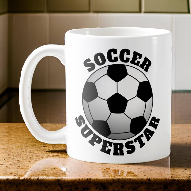 Taza De Café Deporte de superestrella de fútbol (Soccer Superstar Mug)