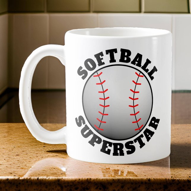 Taza De Café Deporte de superestrella de Softbol (Softball Superstar Mug)