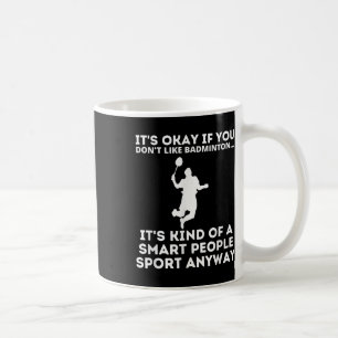 Taza De Café Deporte Inteligente Gente Bádminton Divertido Humo
