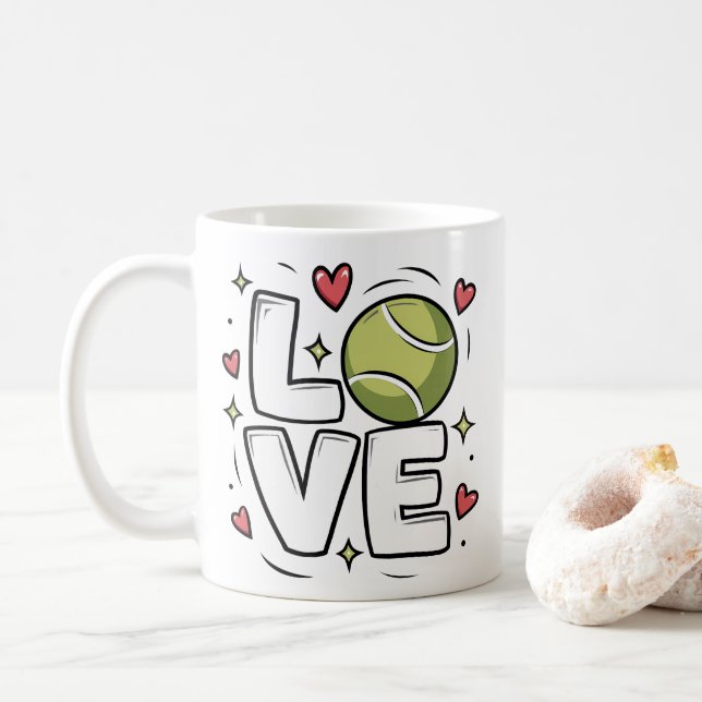 Taza De Café Deportes de afición al tenis (Con donut)