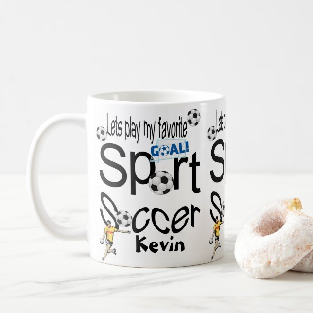 Taza De Café Deportes de esterillas de fútbol (Con donut)