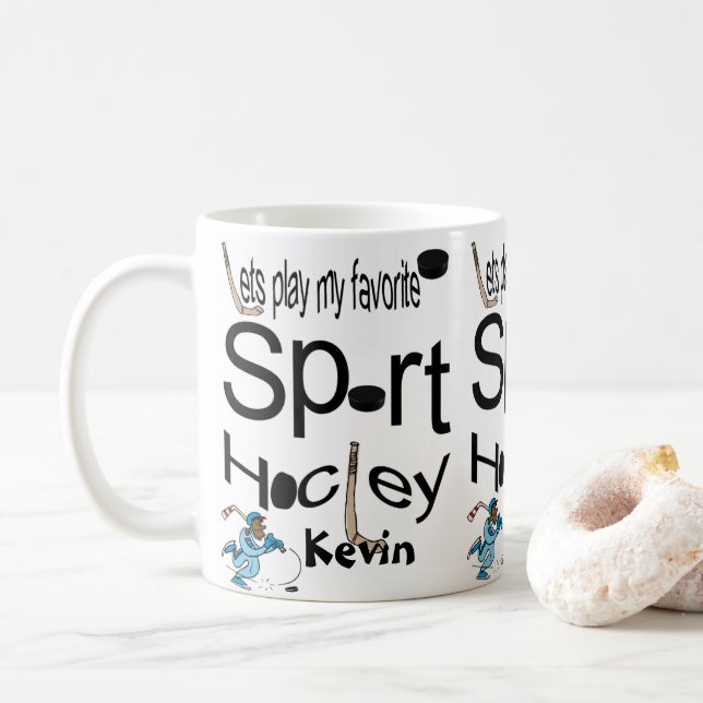 Taza De Café Deportes de hockey Mugs (Con donut)