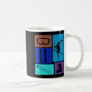 Taza De Café Deportes de invierno divertidos de esquí nieve ave