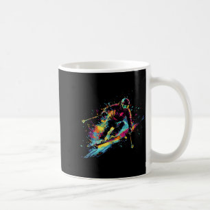 Taza De Café Deportes de invierno Esquí alpino Pintura Salpicad