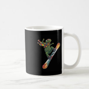 Taza De Café Deportes De Invierno Quirky Snowboard Lizard