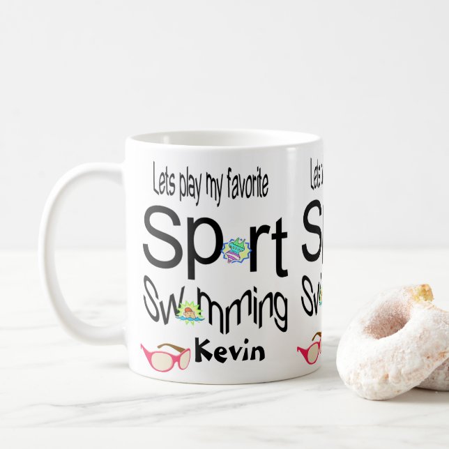 Taza De Café Deportes de natación (Con donut)