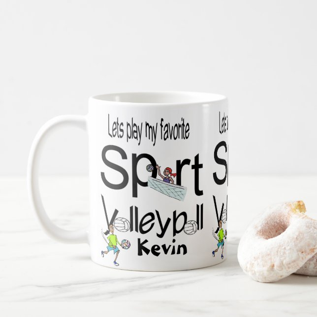 Taza De Café Deportes de voleibol Mugs (Con donut)