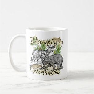 Taza De Café Deportista de Wisconsin, cazando pesca