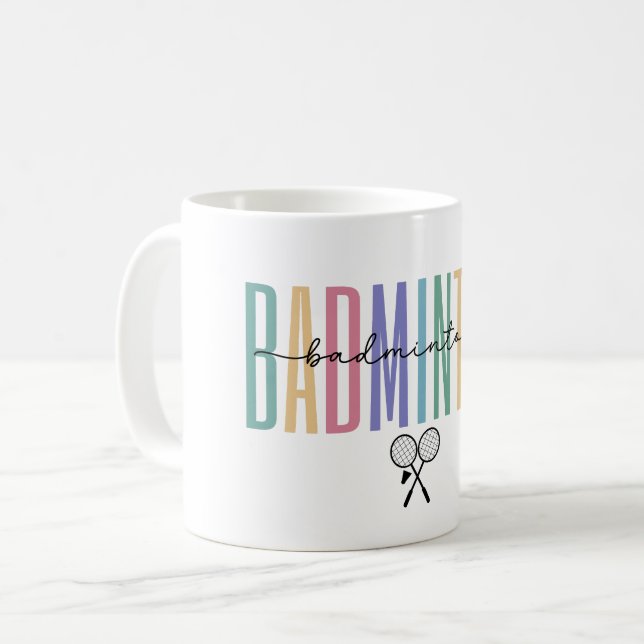 Taza De Café Deportivo de Badminton y estilo (Anverso izquierdo)