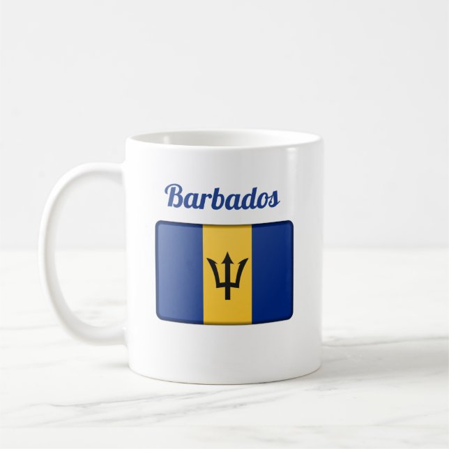 Taza De Café Depósito de café de Bandera de Barbados (Izquierda)